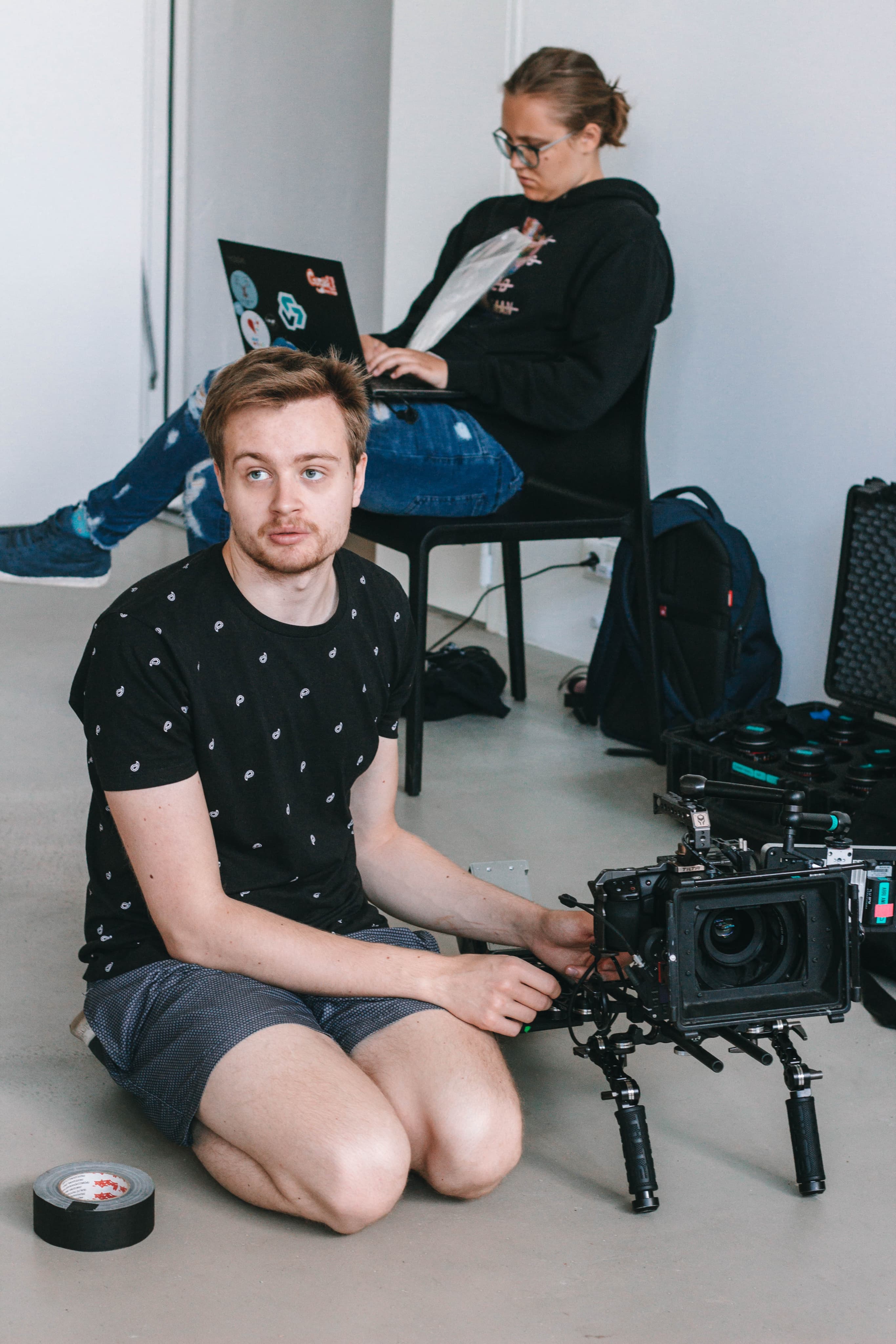 Film set behind the scenes